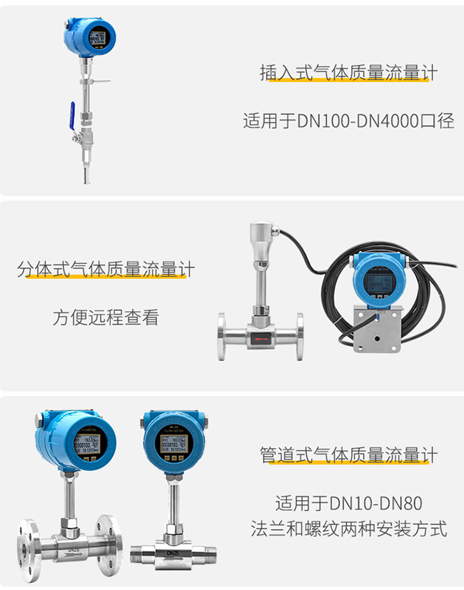 氢气热式流量计安装方式分类图