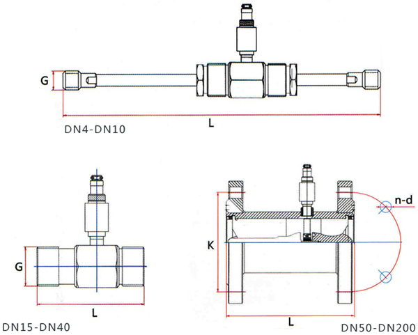 dn4涡轮流量计外形尺寸图