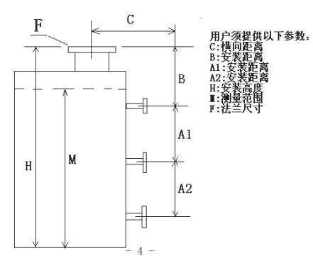 重锤式浮标液位计选型参数图