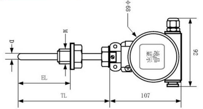 蒸汽温度变送器外形尺寸图