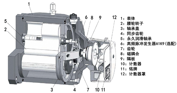 DN25气体罗茨流量计结构图
