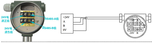 压缩空气专用流量计RS485通讯信号输出接线图
