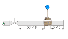 dn600涡街式流量计直管段安装要求示意图六