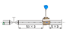 插入式压缩空气流量计直管段安装要求示意图六